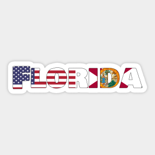 Florida State Flag/America Flag Logo Sticker